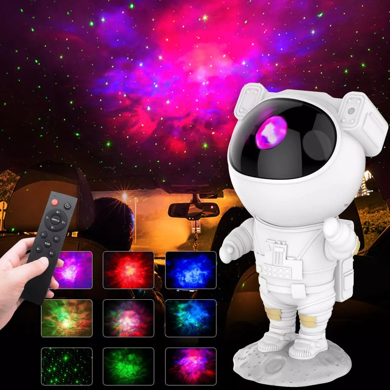 Astronauta projetor de galáxias para crianças e adultos